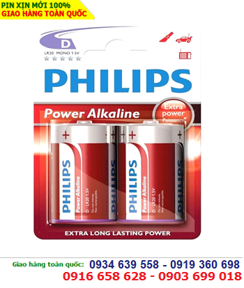 Philips LR20P2B/97; Pin đại D Philips LR20P2B/97 Alkaline size D 1.5V chính hãng Made in China